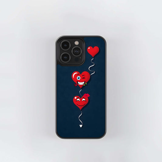 Heart Balloon Cartoon Chain Glass Case