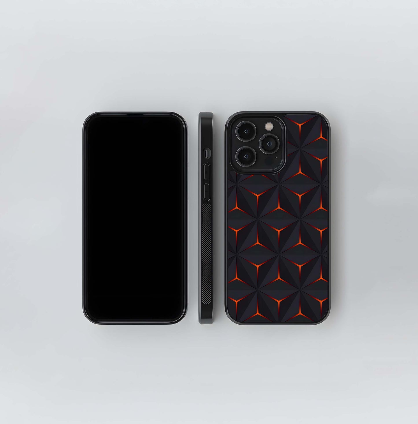 Volcanic Polyhedra Grid Glass Case