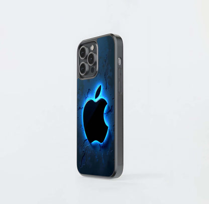 Blue Neon Apple Abyss Glass Case