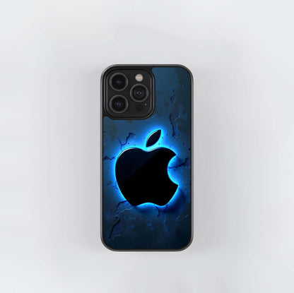Blue Neon Apple Abyss Glass Case