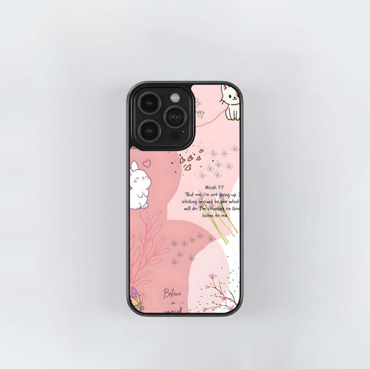 Blush Bunny Faith Glass Case
