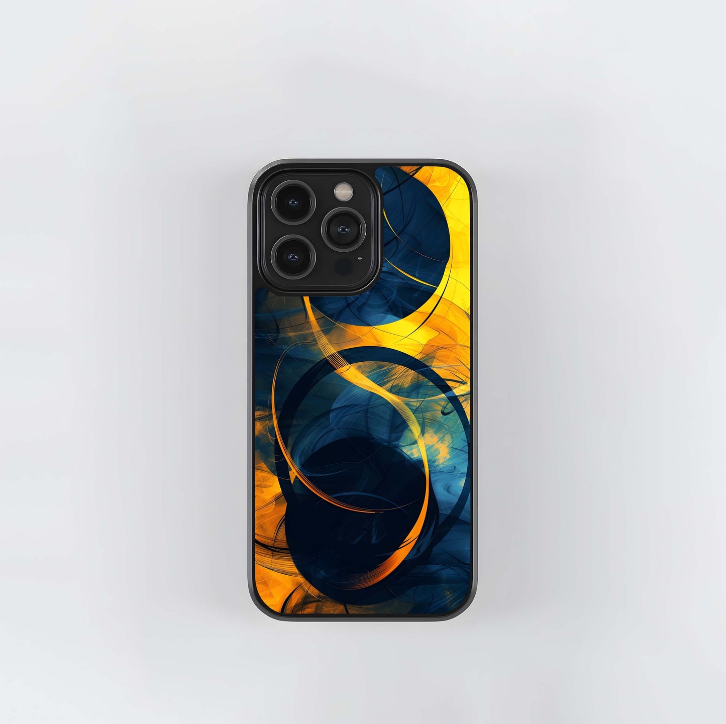Abstract Cobalt and Gold Swirl Glass Case
