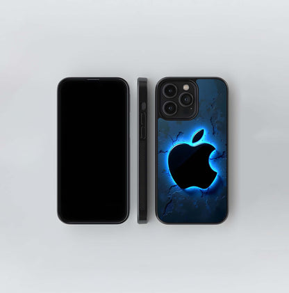 Blue Neon Apple Abyss Glass Case