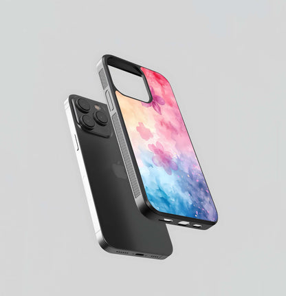 Ombre Watercolor Blooms Glass Case