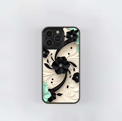 Onyx Mint Bloom Glass Case
