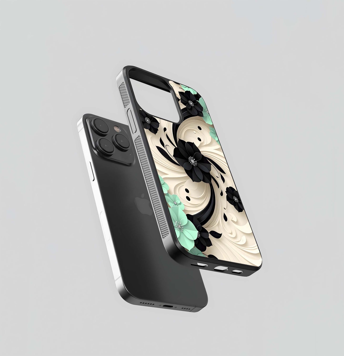 Onyx Mint Bloom Glass Case