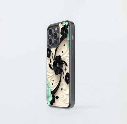 Onyx Mint Bloom Glass Case