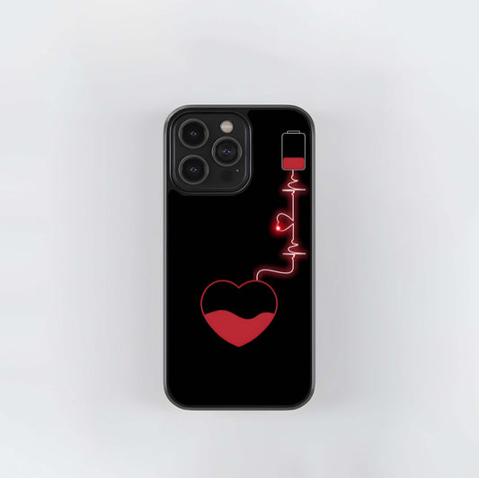 Heartbeat Battery Glass Case