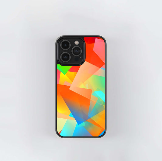 Overlapping Neon Shards Glass Case