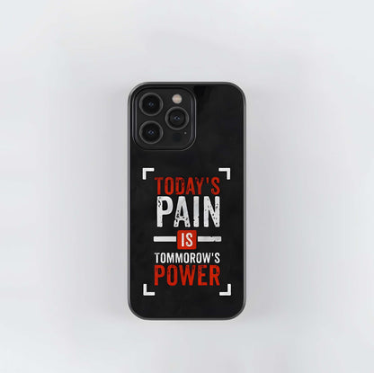 Pain is Power Motivational Typography Glass Case