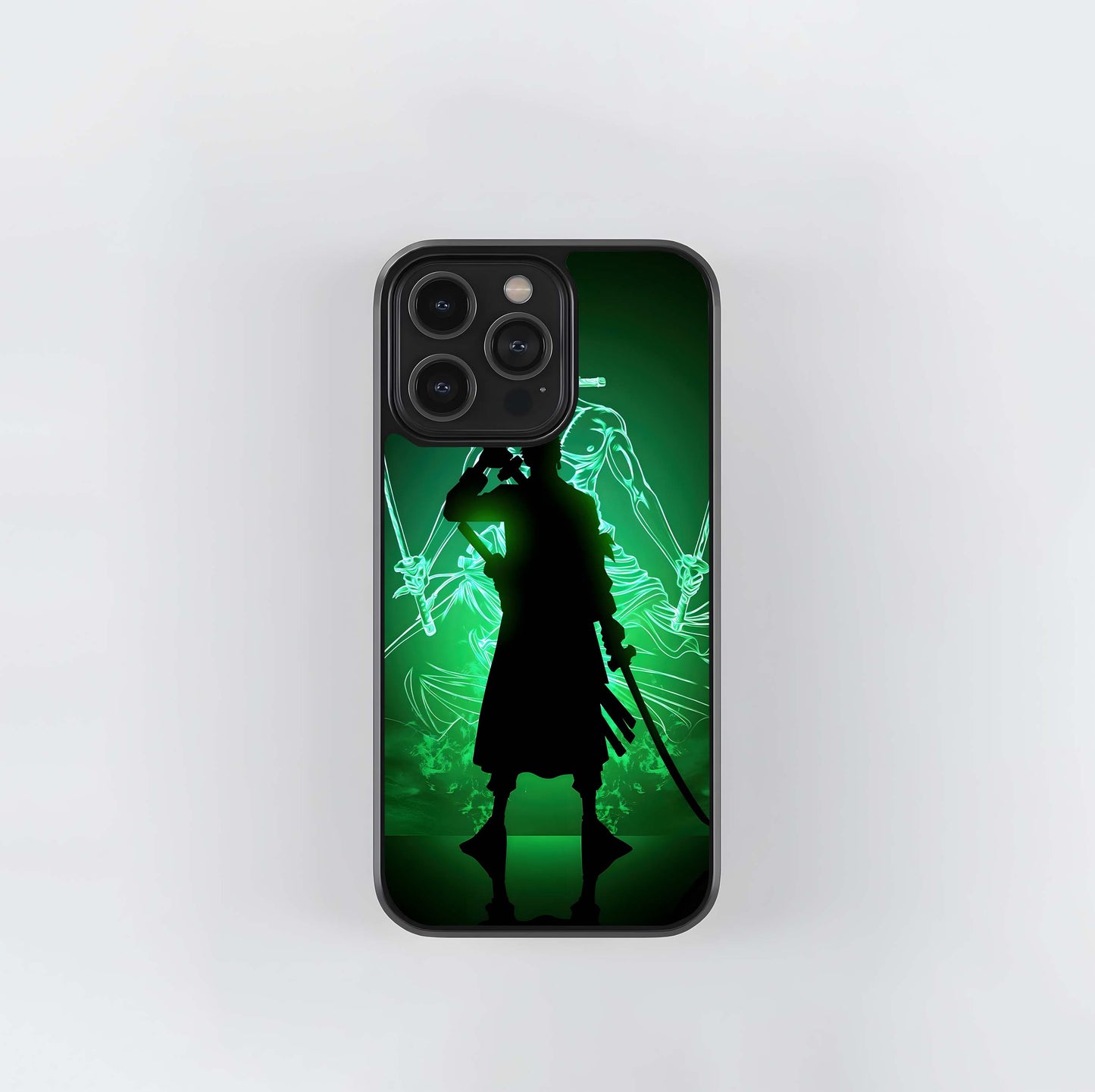 Zoro Neon Silhouette Glass Case