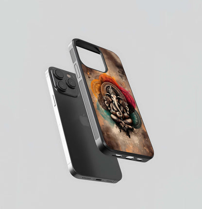 Vibgyor Ganesha Mandala Glass Case