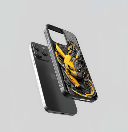 Two-Tone Abstract Pikachu Glass Case