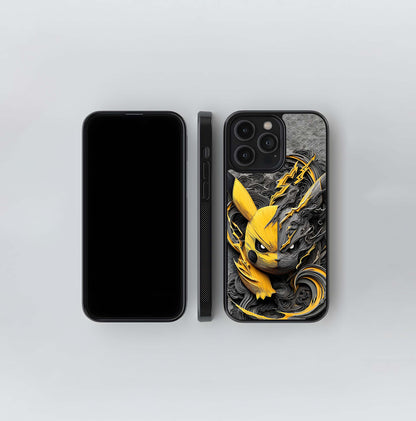 Two-Tone Abstract Pikachu Glass Case