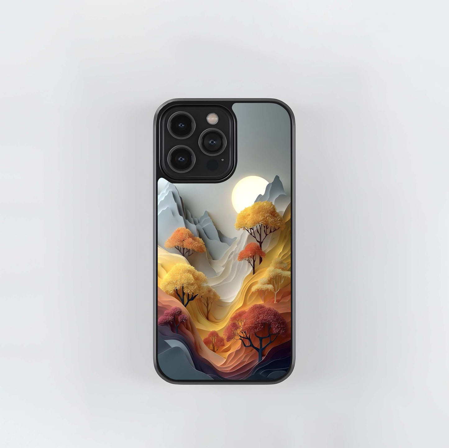 Papercut Autumn Landscape Glass Case