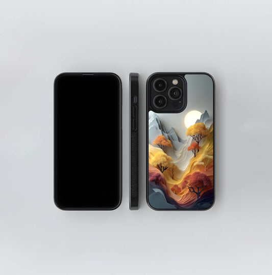 Papercut Autumn Landscape Glass Case