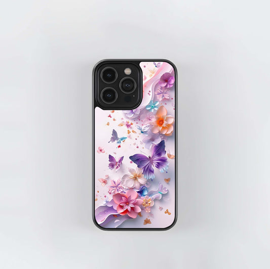 Papercut Butterfly Stream Glass Case