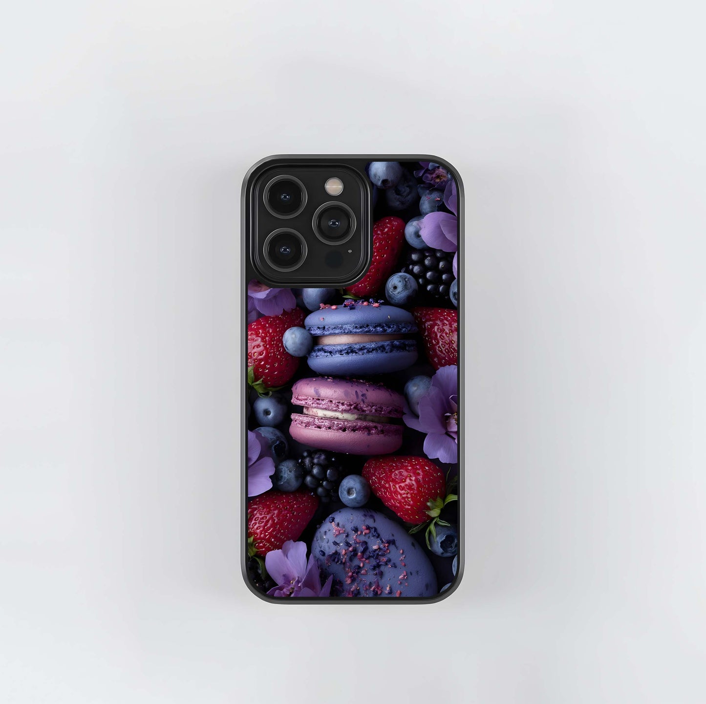 Berry Macaron Delight Glass Case
