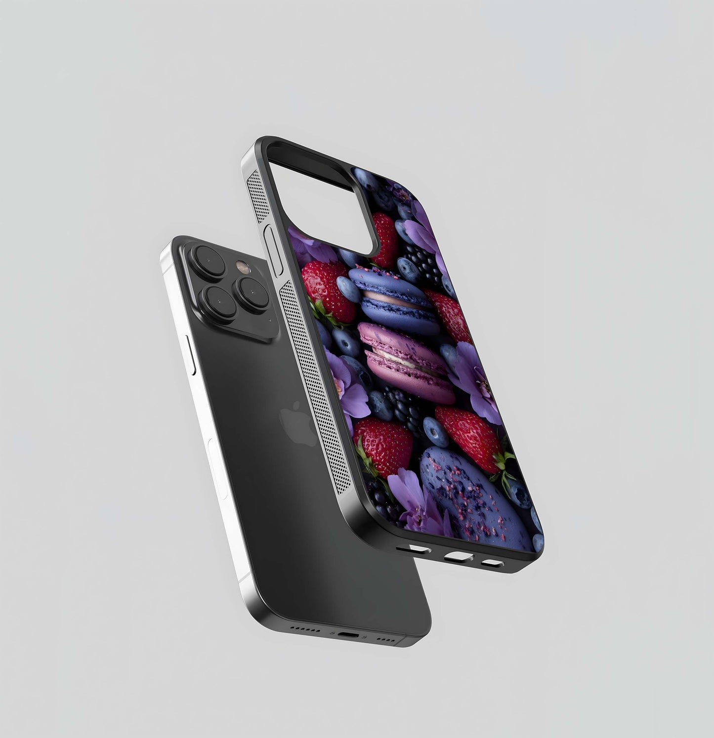 Berry Macaron Delight Glass Case