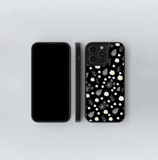 Daisy Flower With Leaf Glass Case