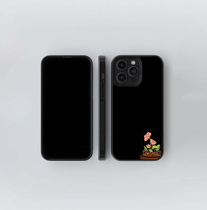 Orange Mini Flower Pot Glass Case