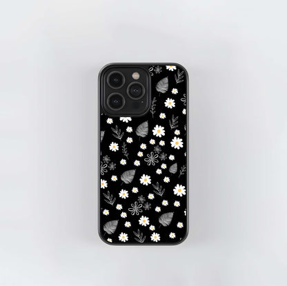Daisy Flower With Leaf Glass Case