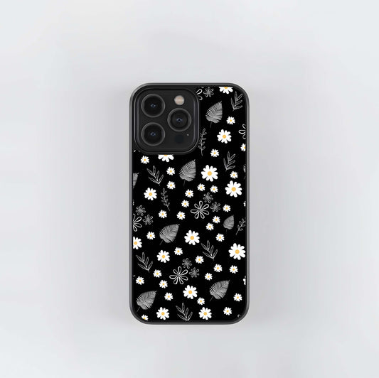 Daisy Flower With Leaf Glass Case