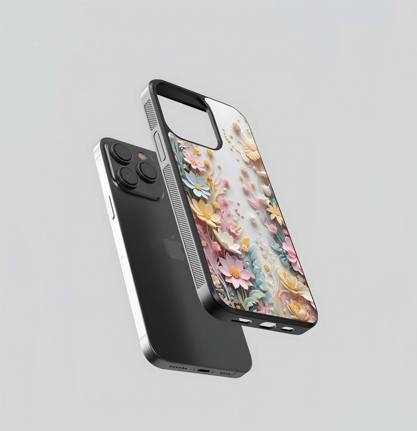 Pastel Clay Flower Meadow Glass Case