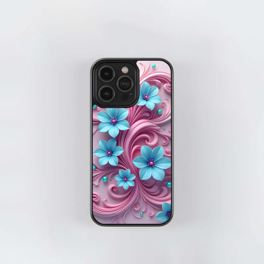 Pastel Floral Filigree Glass Case