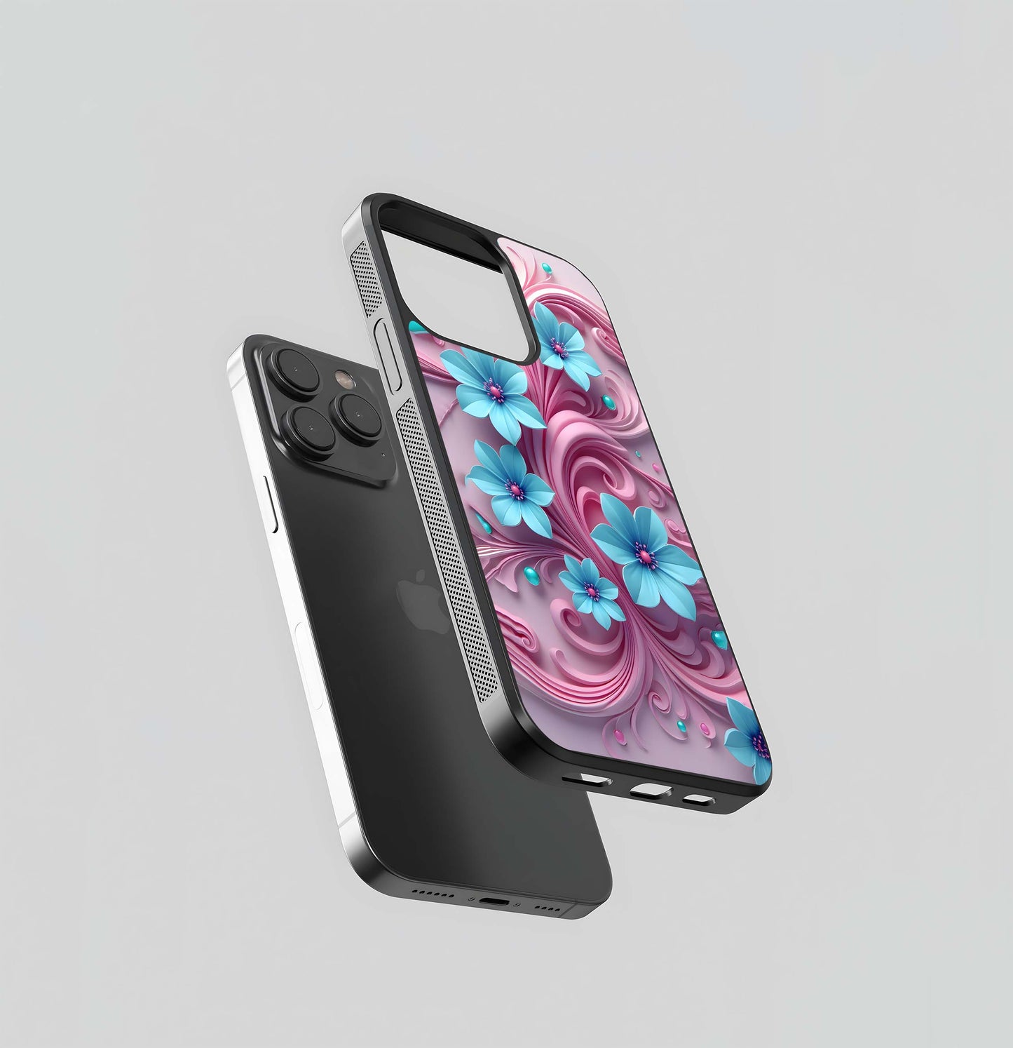 Pastel Floral Filigree Glass Case