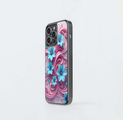 Pastel Floral Filigree Glass Case