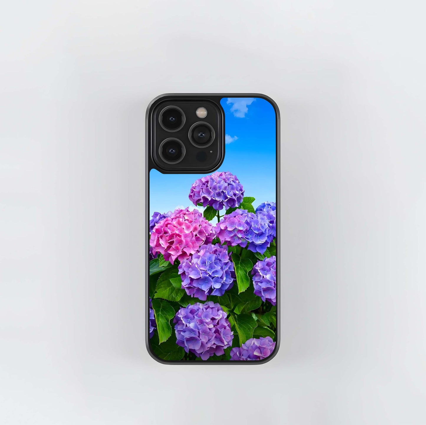Bi-Color Hydrangea Sky Glass Case