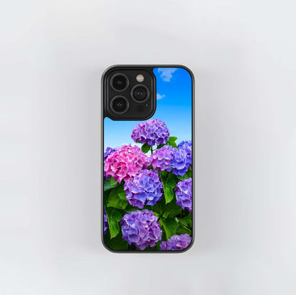 Bi-Color Hydrangea Sky Glass Case
