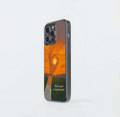 Hand Holding  Quote Glass Case