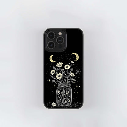 Night Jar Floral Illustration Glass Case