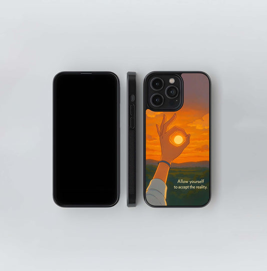 Hand Holding  Quote Glass Case