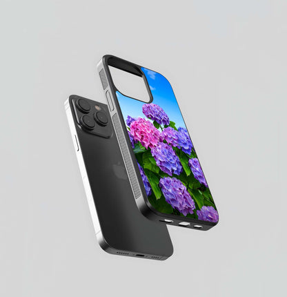 Bi-Color Hydrangea Sky Glass Case