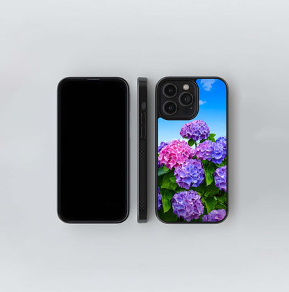 Bi-Color Hydrangea Sky Glass Case