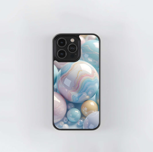 Pastel Marble Orbs Glass Case
