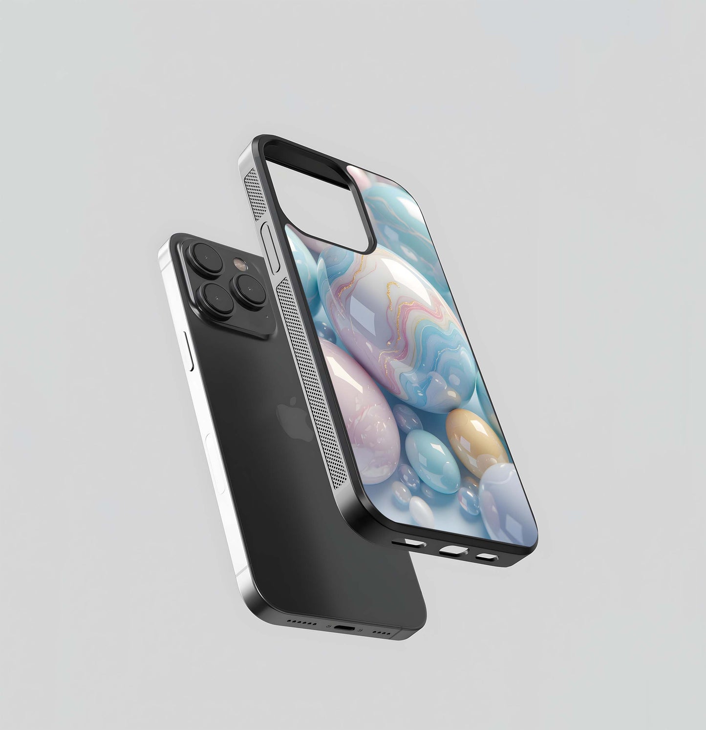 Pastel Marble Orbs Glass Case