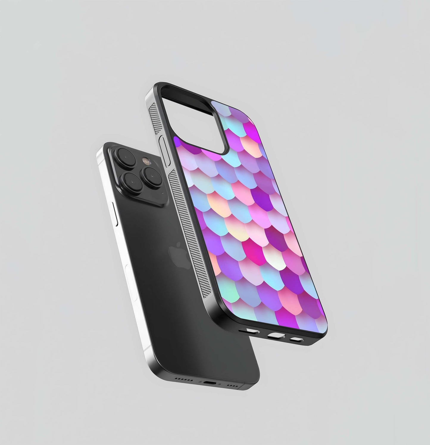 Pastel Mermaid Scale Pattern Glass Case