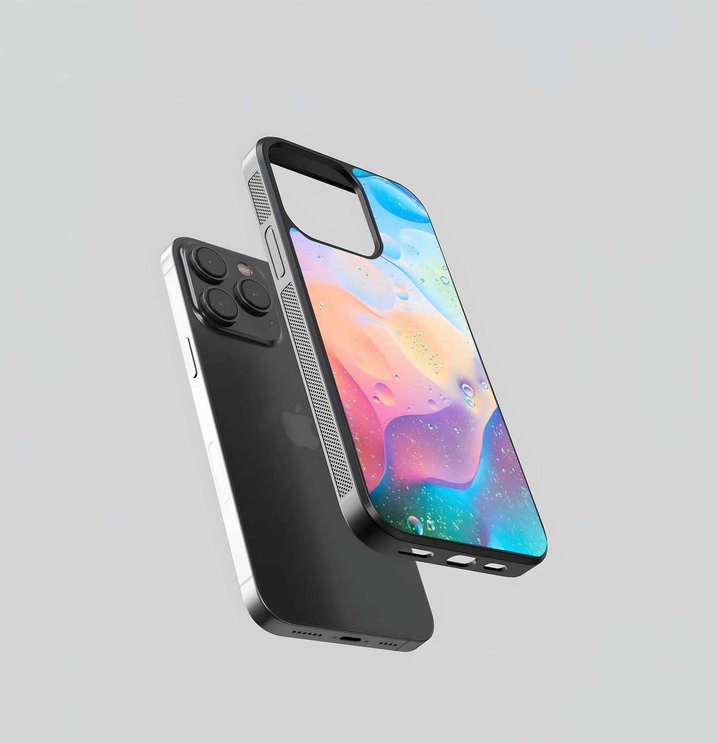 Pastel Oil and Water Abstract Glass Case