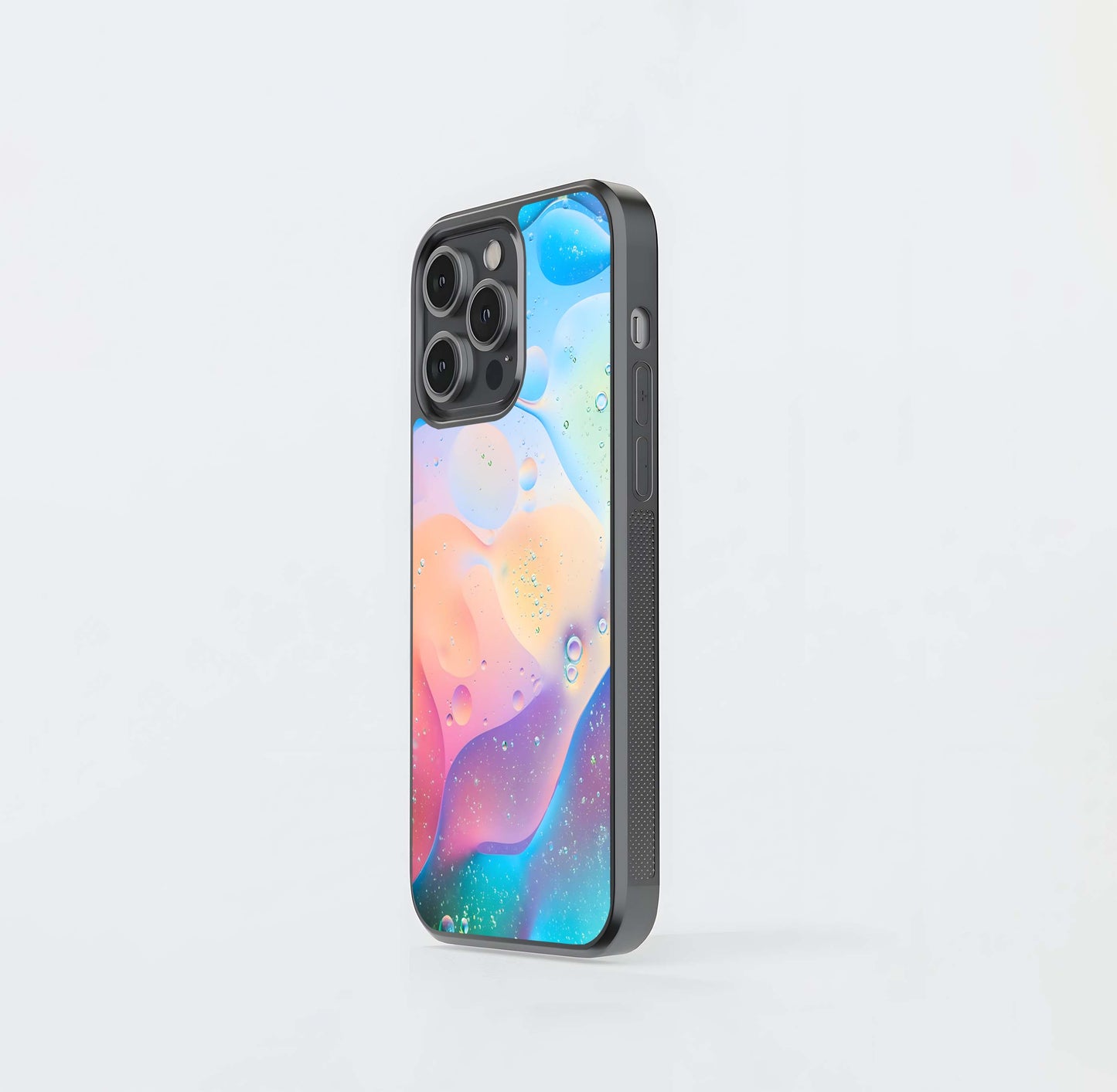 Pastel Oil and Water Abstract Glass Case