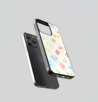 Pastel Patchwork Critters Glass Case