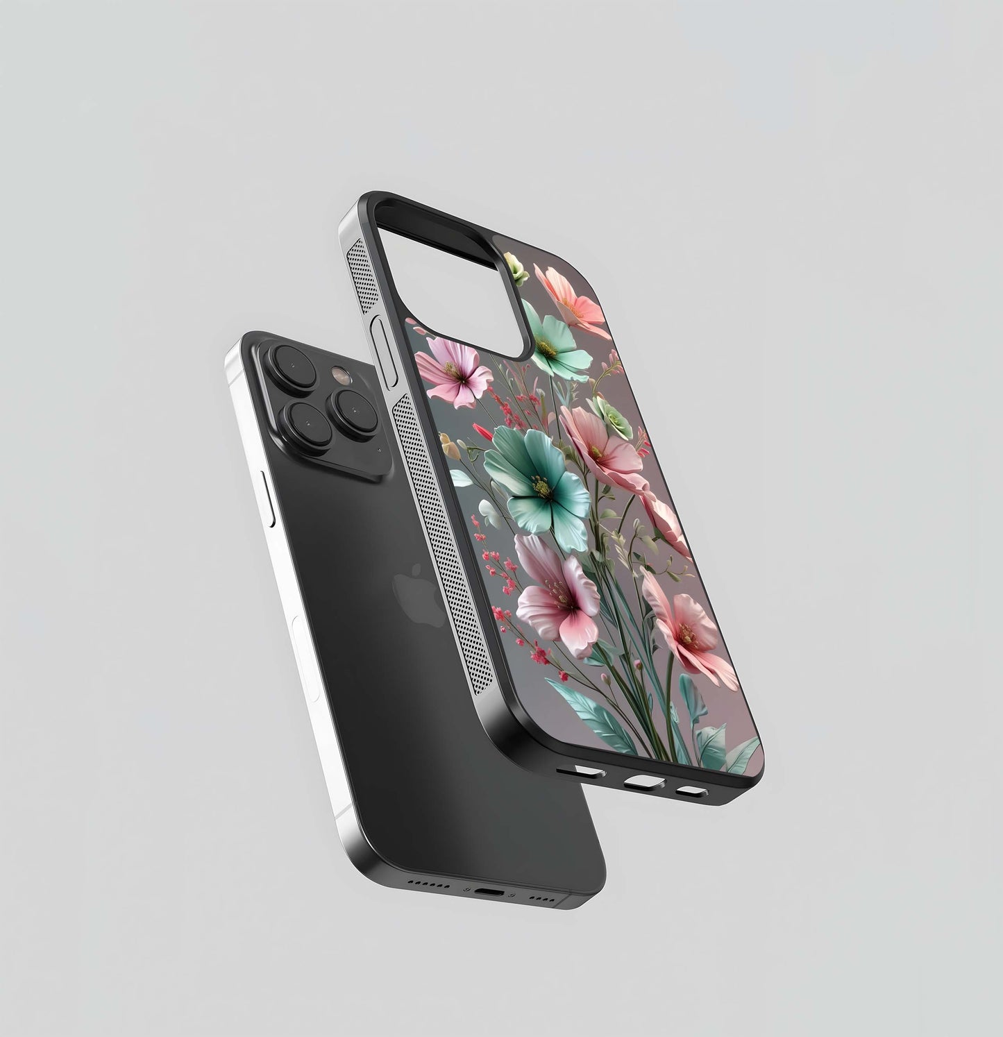 Pastel Poppy Bouquet Glass Case