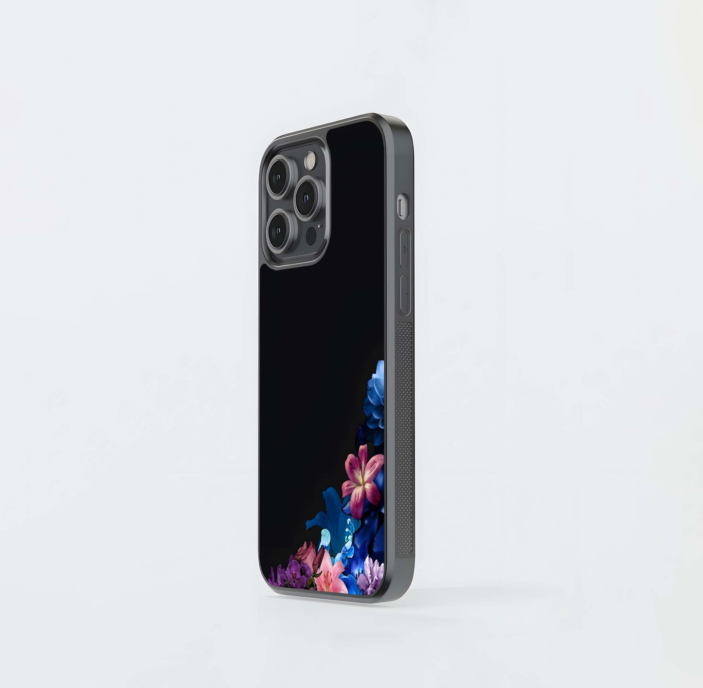 Noir Orchid Bloom Glass Case