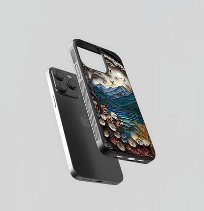 Paperic Blue Waving Scenery Glass Case