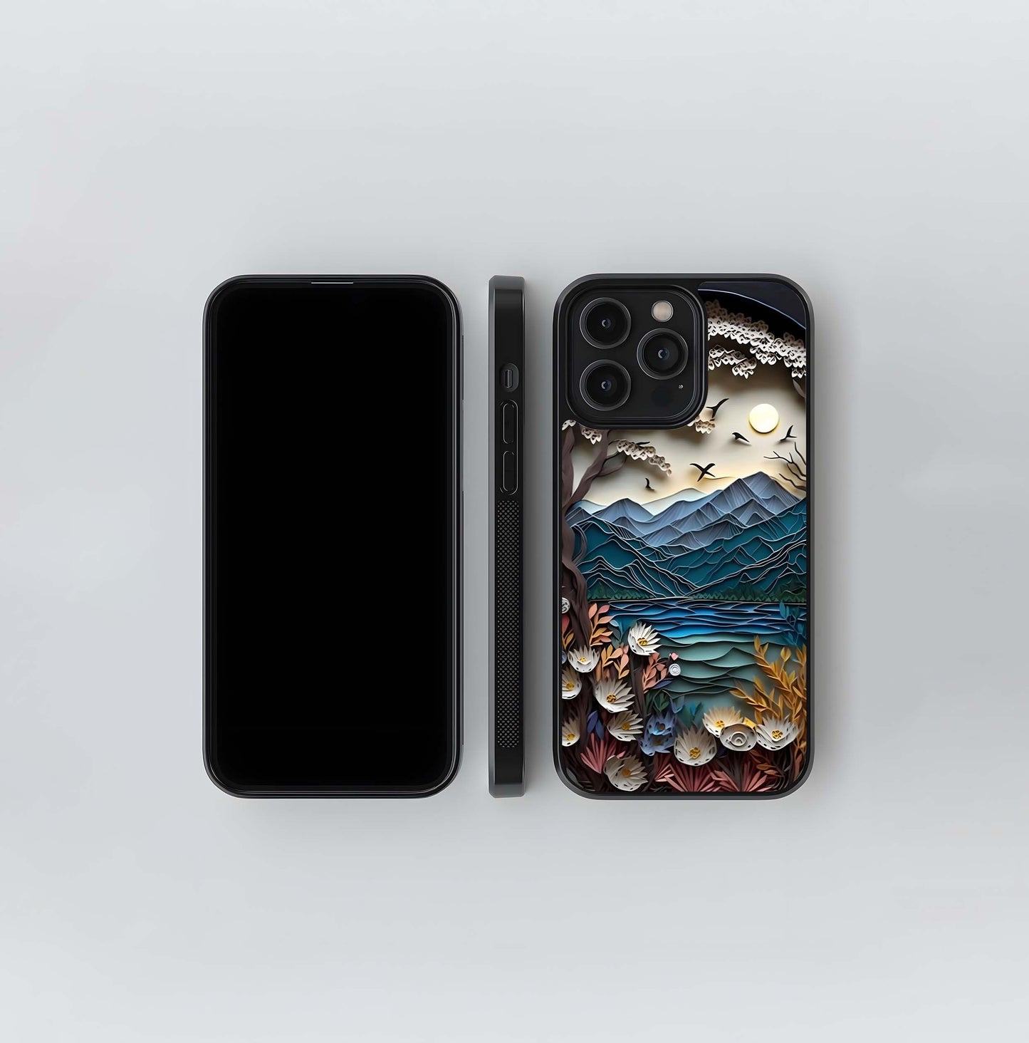 Paperic Blue Waving Scenery Glass Case