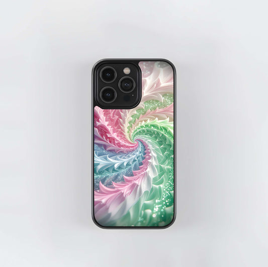 Pastel Swirl Fractal Glass Case