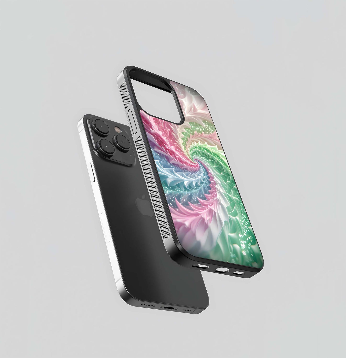 Pastel Swirl Fractal Glass Case